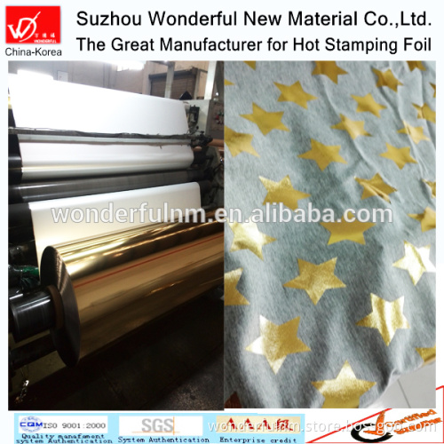 Washable heat transfer hot stamping foil for fabric and garment